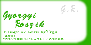 gyorgyi roszik business card